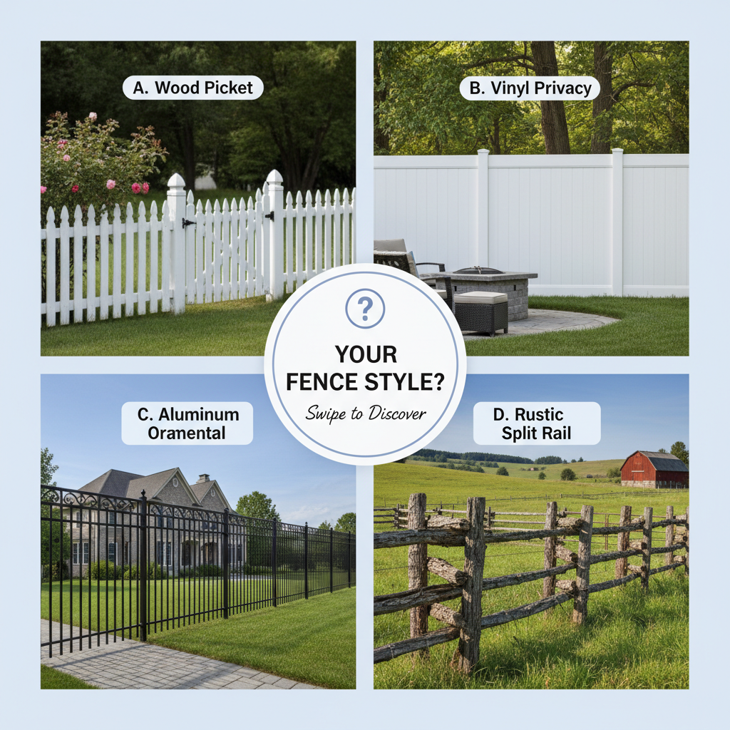 Fence style selection quiz collage