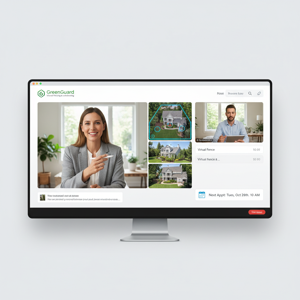 Professional video call consultation with landscape specialist